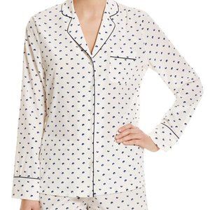 Stella McCartney Poppy Snoozing WHITE BLUE FLORAL LONG SLEEVE Pajama TOP SIZE S
